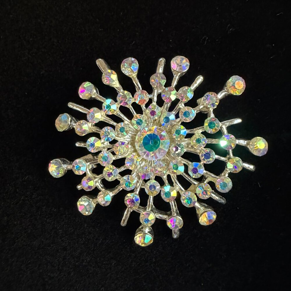 Mid-Century Aurora Borealis Starburst Brooch